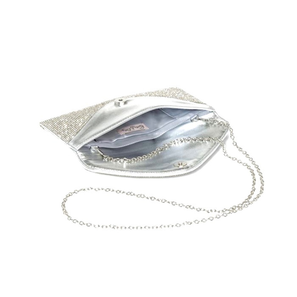 Crystal Metal Clasp Closure Envelope Clutch - Picture 2 of 3